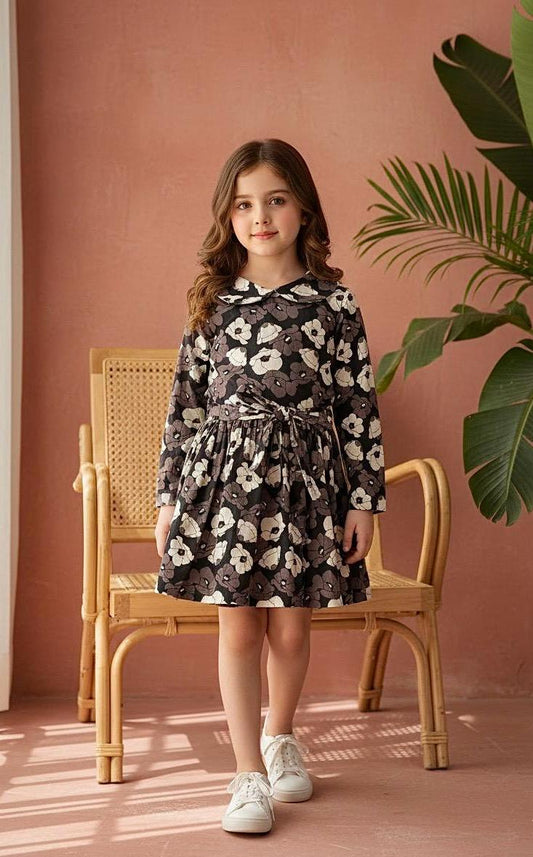 Beautiful Winter Cotton Frock For Girls KW729