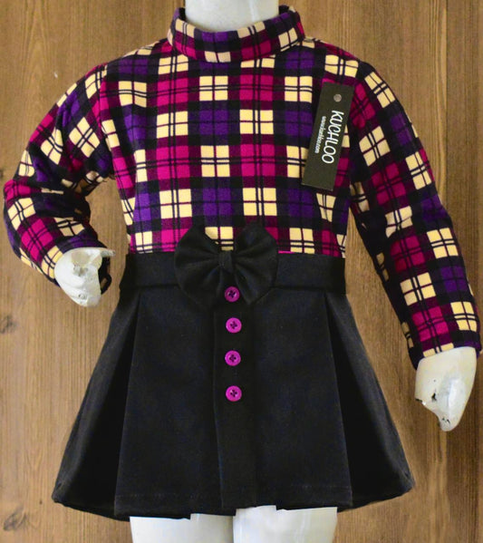 Dual Coated Woolen & Jeans Frock KW610