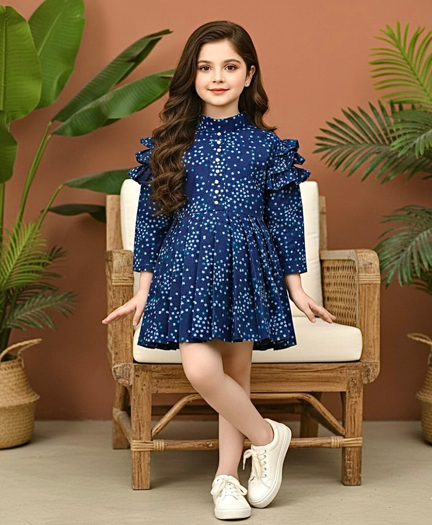 Beautiful Winter Cotton Frock For Girls KW738