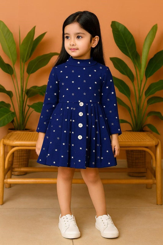 Beautiful Winter Cotton Frock For Girls KW721