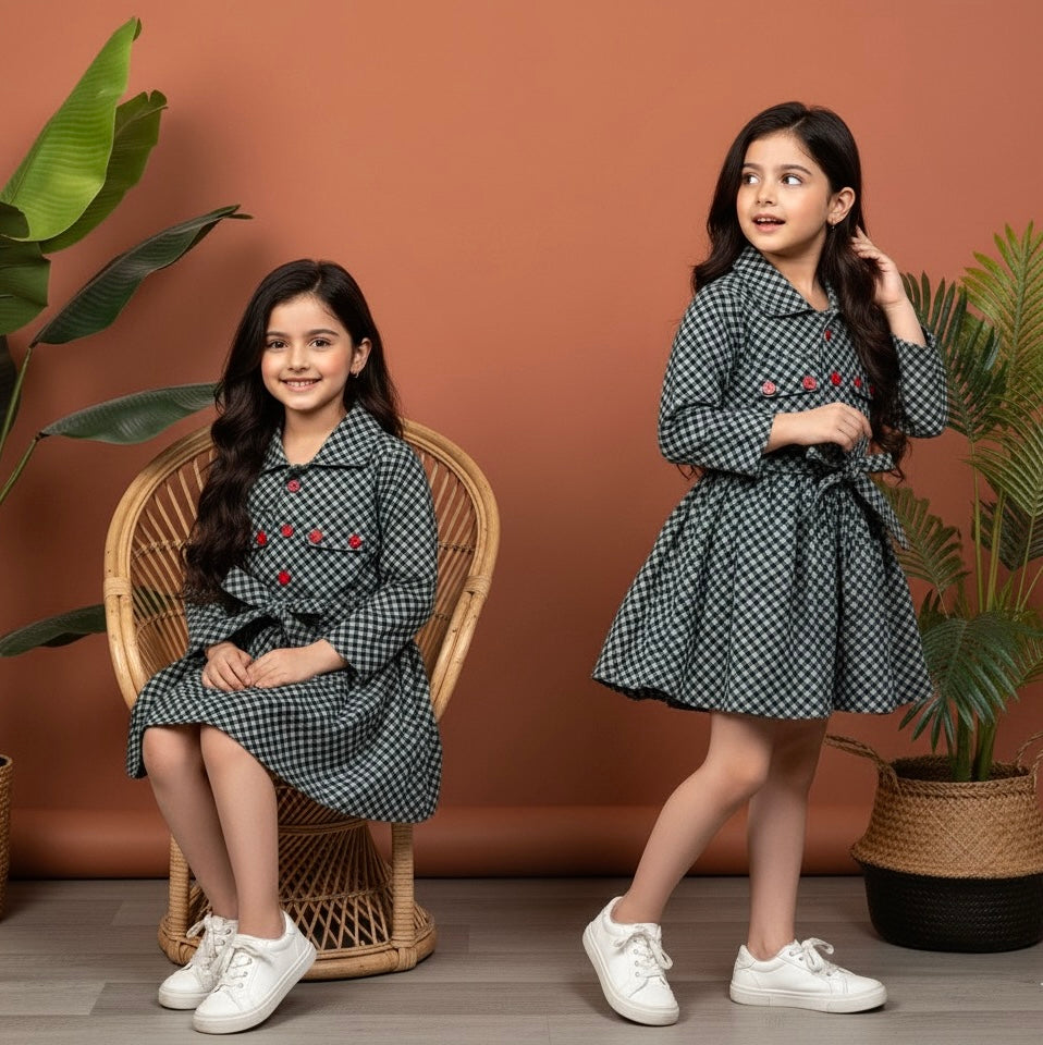 Beautiful Winter Cotton Frock For Girls KW737