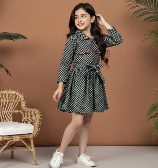 Beautiful Winter Cotton Frock For Girls KW737