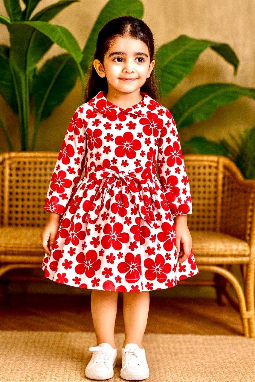 Beautiful Winter Cotton Frock For Girls KW723