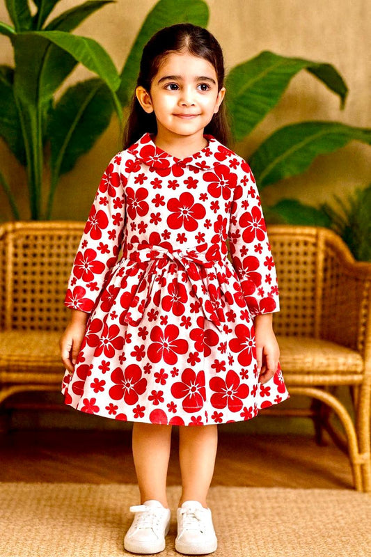 Beautiful Winter Cotton Frock For Girls KW723