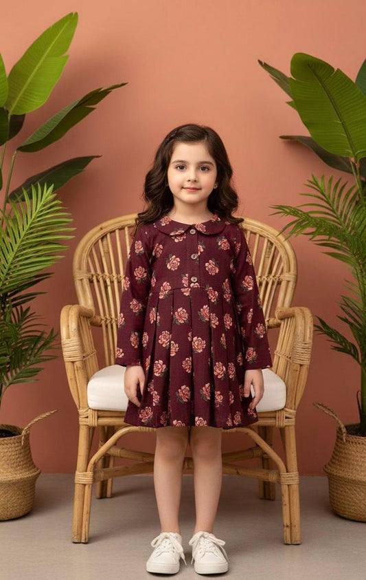 Beautiful Khaddar Frock For Girls KW735