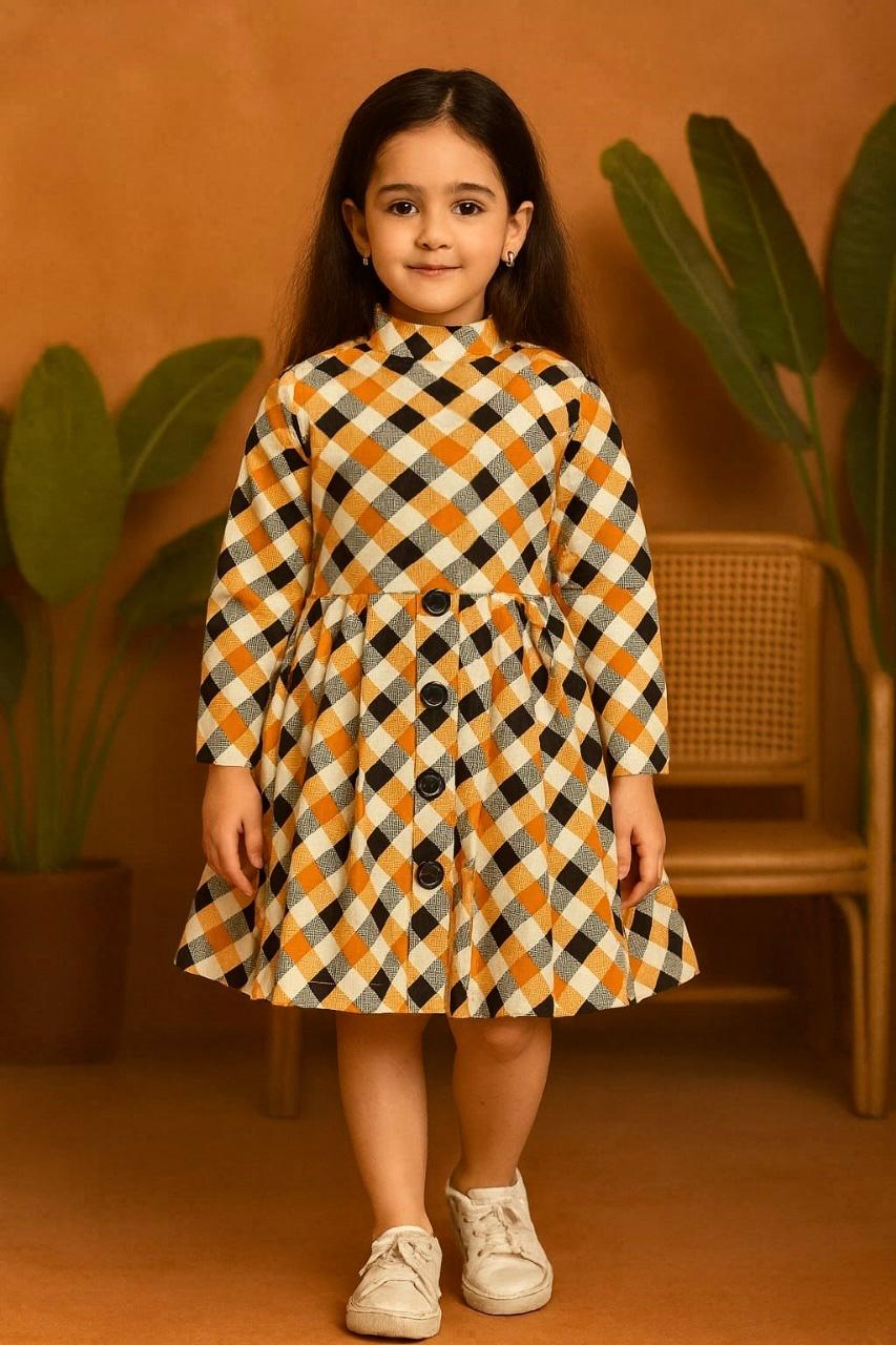 Beautiful Winter Cotton Frock For Girls KW724