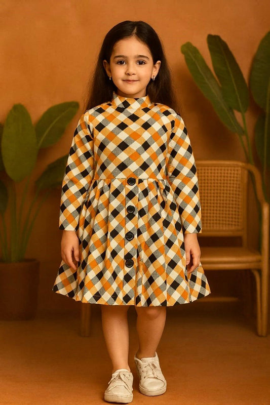 Beautiful Winter Cotton Frock For Girls KW724