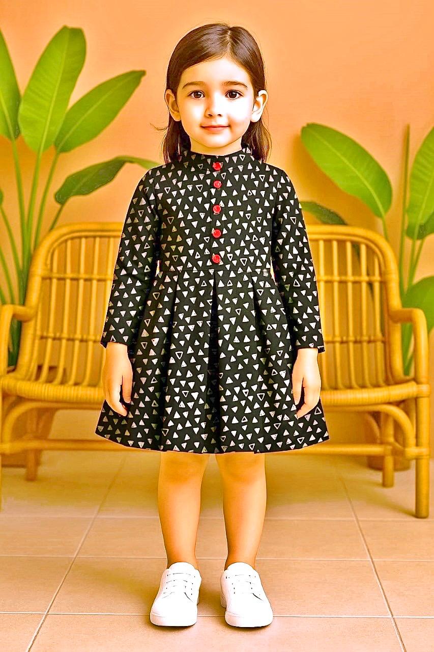 Beautiful Winter Cotton Frock For Girls KW726