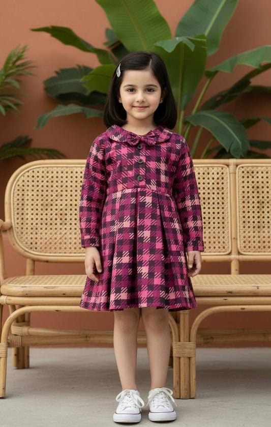 Beautiful Winter Cotton Frock For Girls KW717