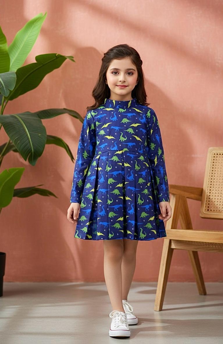 Beautiful Winter Cotton Frock For Girls KW728