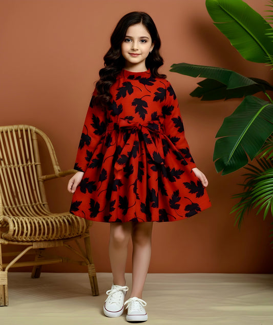 Beautiful Khaddar Frock for Girls KW756
