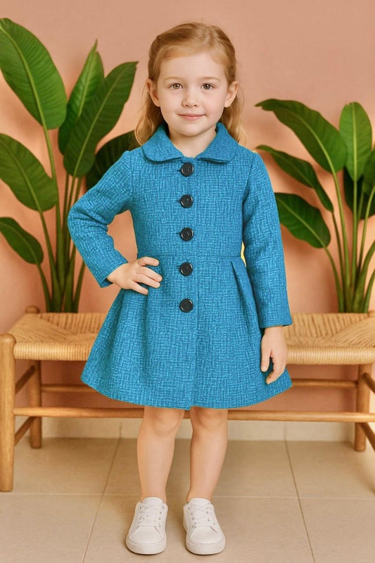 Imported Dual Coated Woolen Frock KB629