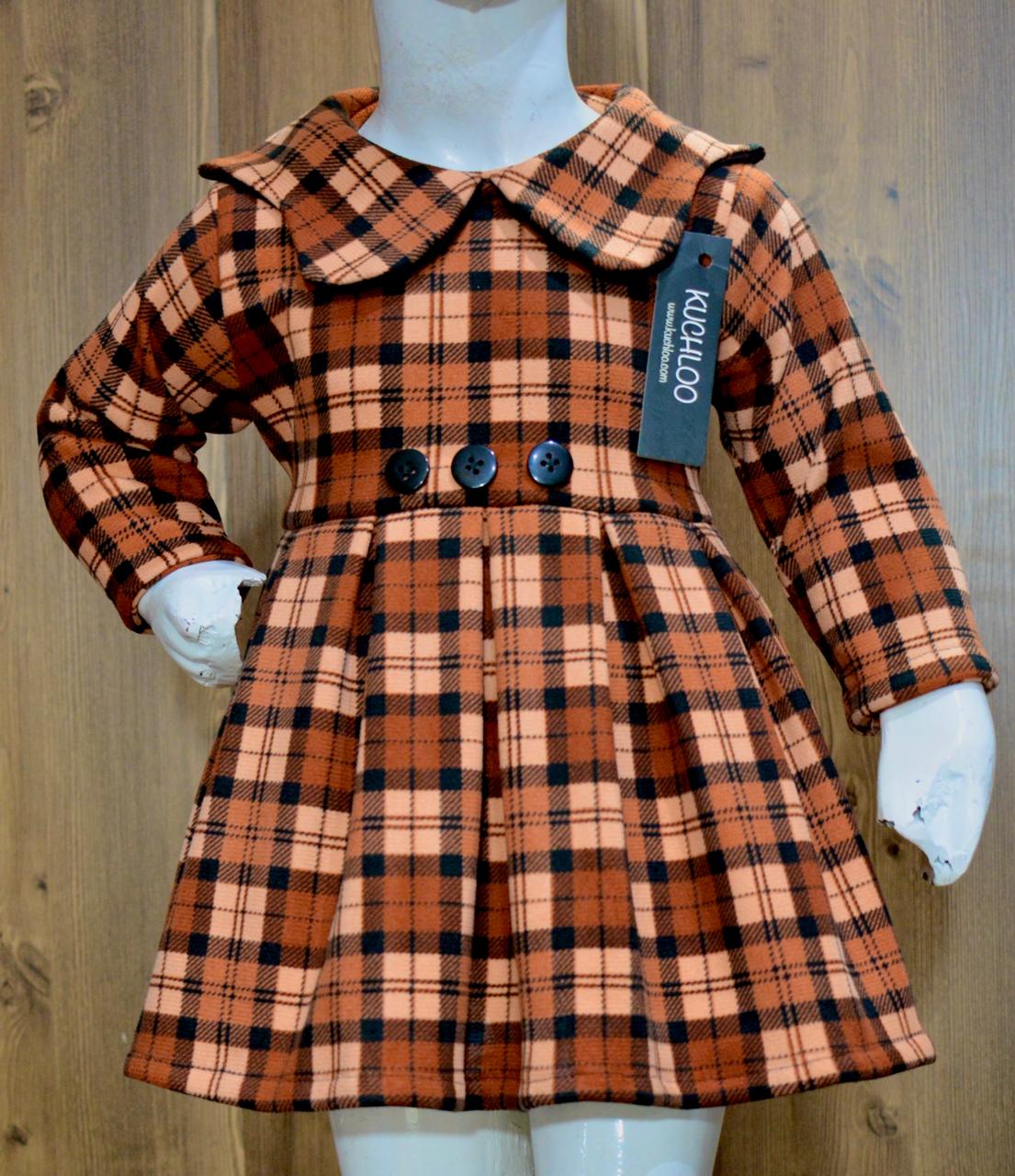 Imported Dual Coated Woolen Frock KB617