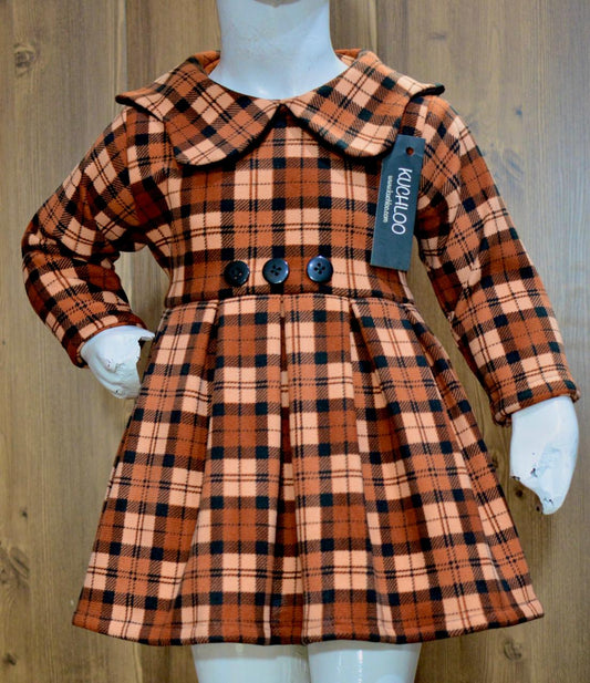 Imported Dual Coated Woolen Frock KB617